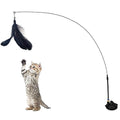 Interactive Suction Cup Cat Teaser Toy – Feather Stick for Indoor Cats