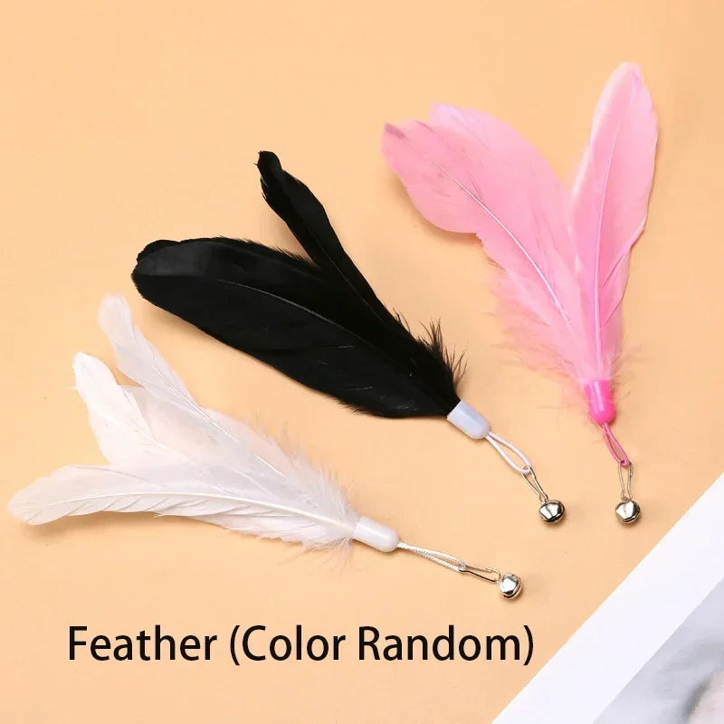 Interactive Suction Cup Cat Teaser Toy – Feather Stick for Indoor Cats