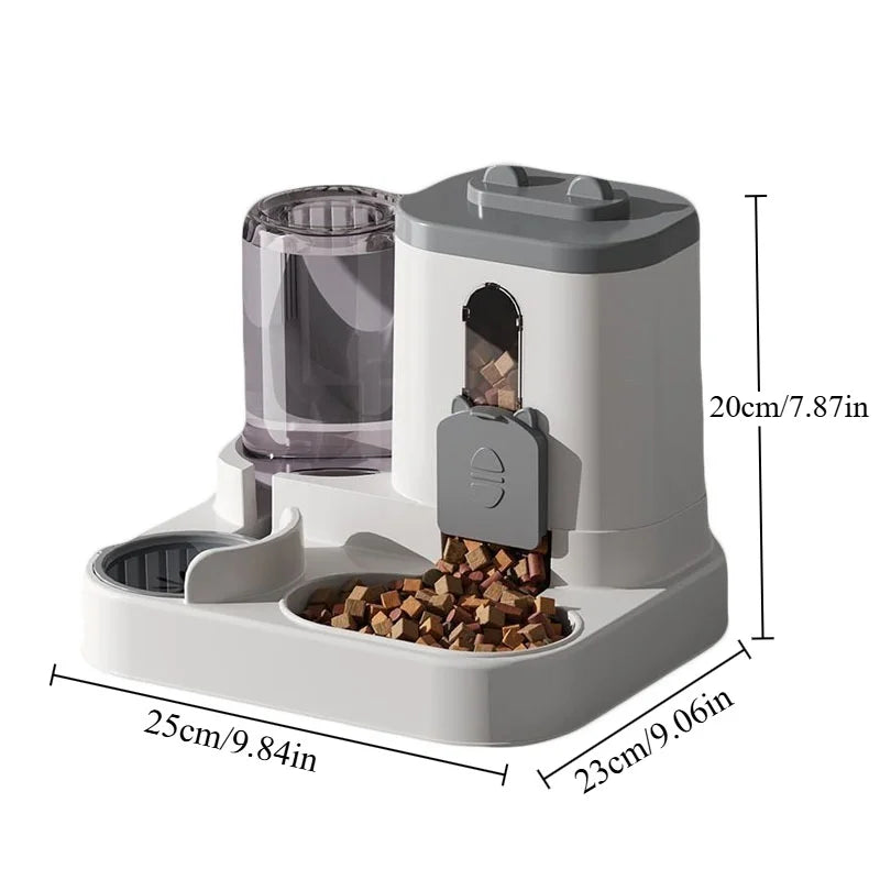 Automatic Cat Food & Water Bowl – Spill-Proof Feeder with Water Fountain