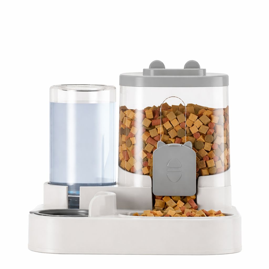 Automatic Cat Food & Water Bowl – Spill-Proof Feeder with Water Fountain